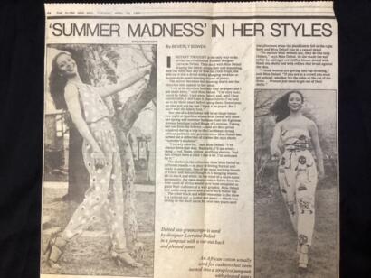 Fashion feature from 1980 highlighting vibrant summer styles and bold patterns.
