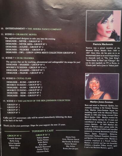 Two portraits of women, one with dark hair and makeup, and the other smiling with short hair and jewelry, accompanied by biographical text.