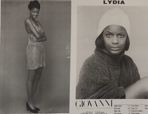 Black-and-white fashion portraits of a woman in a skirt and a close-up portrait.