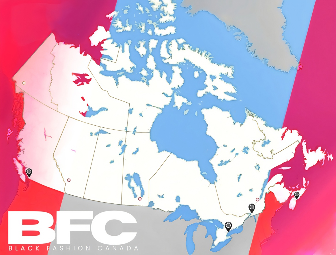 a map of Canada with major cities marked but not labelled